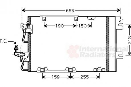 Радіатор кондиціонера (з осушувачем) Opel Astra H/Zafira B 1.6/1.6CNG/2.0 04-15 Van Wezel 37005384 (фото 1)