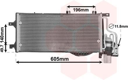 Конденсор кондиционера CORSA C DIES 03- MT/AT Van Wezel 37015370 (фото 1)