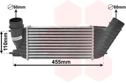 Радиатор інтеркулера Citroen Jumper/Fiat Scudo/Peugeot Expert 1.6/2.0/2.2D Multijet/HDi 06- Van Wezel 40004347 (фото 1)