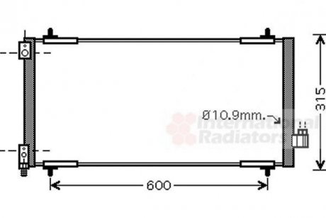 Радиатор кондиціонера (з осушувачем) Citroen C5 II/III/C6/Peugeot 407 1.6-3.0D 02- Van Wezel 40005301 (фото 1)