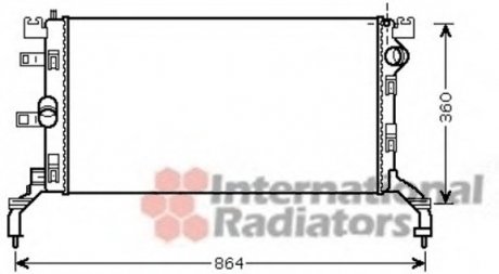 Радиатор охлаждения RENAULT LAGUNA 10/07>15 (пр-во) Van Wezel 43002415 (фото 1)