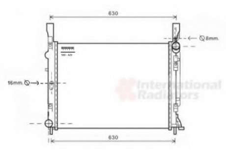 Радиатор охолодження Renault Kangoo 1.5dCi 08- Van Wezel 43002472 (фото 1)