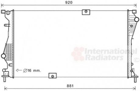 Радиатор охлаждения OPEL VIVARO A (01-)/RENAULT TRAFIC II (01-) 2.0 dCi (пр-во) Van Wezel 43002601 (фото 1)