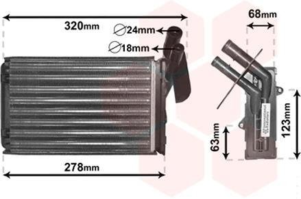 Радиатор отопителя CLIO 1/MEGANE 1/R19 MT/AT Van Wezel 43006048 (фото 1)