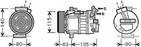 Компрессор кондиционера NISSAN/ RENAULT (пр-во) Van Wezel 4300K486 (фото 1)