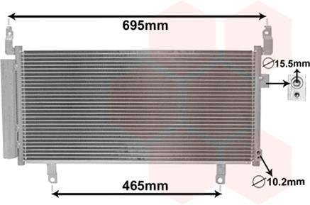 Радиатор кондиционера SUBARU FORESTER 3/13> 18 (пр-во) Van Wezel 51005104 (фото 1)