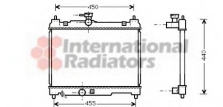 Радиатор охолодження Toyota Yaris 1.0/1.3 99-05 Van Wezel 53002251 (фото 1)