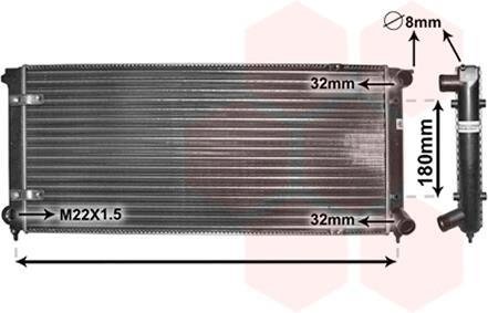 Радиатор охолодження VW Golf II/Jetta II 1.6-1.8 81-92 Van Wezel 58002041 (фото 1)