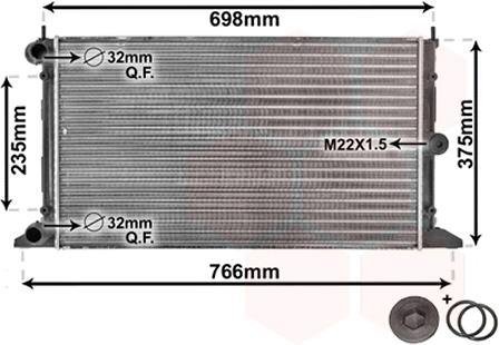 Радиатор охолодження VW Sharan 95-10 Van Wezel 58002188 (фото 1)