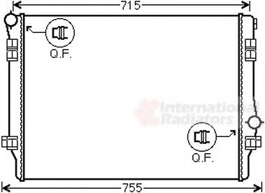 Радіатор охолодження двигуна AUDI A 3, SKODA OCTAVIA III (13-) (вир-во) Van Wezel 58002336 (фото 1)