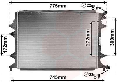 Радиатор охлаждения VOLKSWAGEN JETTA IV (пр-во) Van Wezel 58002370 (фото 1)