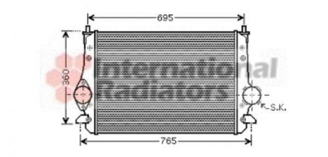 Радиатор інтеркулера Ford Galaxy/VW Sharan 1.9/2.0TDI 02-10 Van Wezel 58004251 (фото 1)