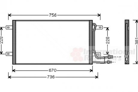 Радіатор кондиціонера VW LT 2.5-2.8 TDI 96-06 Van Wezel 58005187 (фото 1)