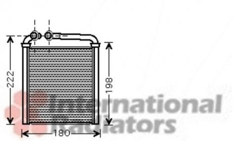 Радіатор обігрівача Volkswagen; SKODA (вир-во) Van Wezel 58006256 (фото 1)