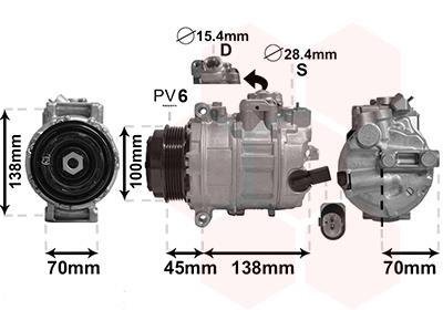 Компрессор кондиціонера VW Crafter 2.0 TDI 11-16 Van Wezel 5800K384 (фото 1)