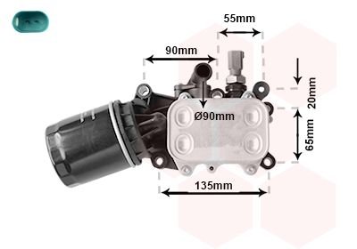 Радиатор масляний Skoda Fabia/VW Polo 1.4 TDI 14-(теплообмінник) Van Wezel 58013722 (фото 1)