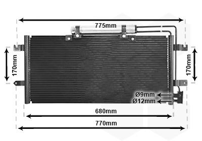 Радиатор кондиціонера (з осушувачем) VW T4 1.9-2.8 TDI 90-03 Van Wezel 58015195 (фото 1)