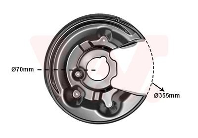 Захист диска гальмівного (заднього) (R) Audi Q3/Seat Alhambra II/VW Passat 05-18 Van Wezel 5839374 (фото 1)