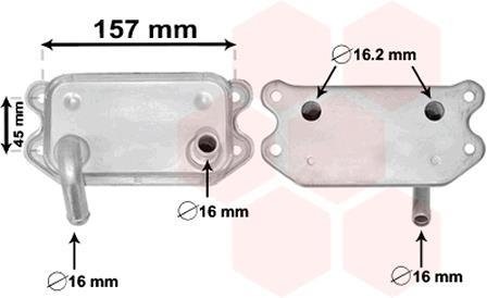 Радиатор масляний Volvo С70 I/S60 I/S70/S80/XC 70 I/XC 90 I 2.0-3.0 96-10 Van Wezel 59003154 (фото 1)