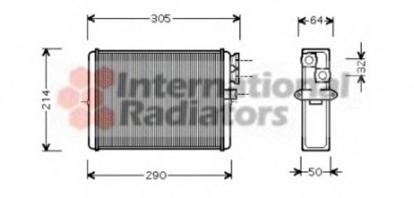 Радиатор обігрівача HEATER S60/XC70/V70/S80 Van Wezel 59006110 (фото 1)