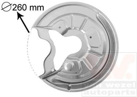 Захист диска гальмівного (заднього) (L) VW Touran/Golf VI 03-15 Van Wezel 7622373 (фото 1)