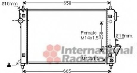 Радіатор двигуна CHEVROLET AVEO (T250, T255) (05-) 1.4 i AT (вир-во) Van Wezel 81002087 (фото 1)