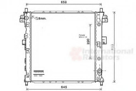 Радиатор охолодження SSANG YONG ACTYON/KYRON (05-) (вир-во) Van Wezel 81002105 (фото 1)