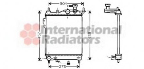 Радиатор охолодження HYUNDAI GETZ (TB) (02-) 1.1-1.6i MT (вир-во) Van Wezel 82002099 (фото 1)