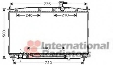 Радіатор охолодження HYUNDAI Santa Fe II (CM) (вир-во) Van Wezel 82002174 (фото 1)