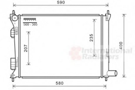 Радиатор охолодження RIO/ACCENT MT 11- (вир-во) Van Wezel 82002277 (фото 1)