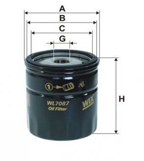 Фильтр масляный двигателя OPEL /OP541 (пр-во) WIX FILTERS WL7087 (фото 1)