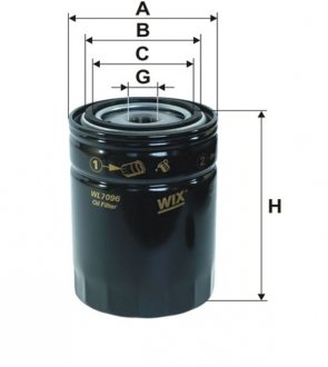 Фильтр масляный двигателя DAF (TRUCK) /OP549 (пр-во UA) WIX FILTERS WL7096 (фото 1)