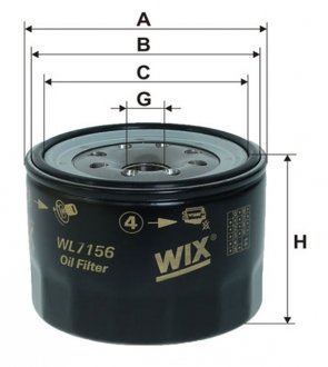 Фильтр масляный двигателя /OP589 (пр-во) WIX FILTERS WL7156 (фото 1)