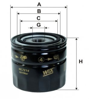 Фильтр масляный двигателя FORD MONDEO OP533/1/ (пр-во UA) WIX FILTERS WL7214 (фото 1)