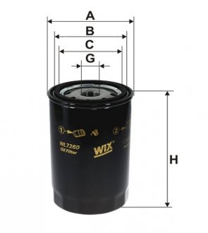 Фильтр масляный двигателя (пр-во) WIX FILTERS WL7260 (фото 1)