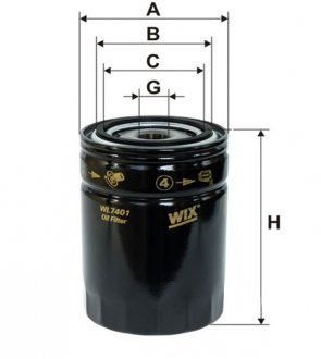 Фильтр масляный двигателя /OP592/5 (пр-во UA) WIX FILTERS WL7401 (фото 1)