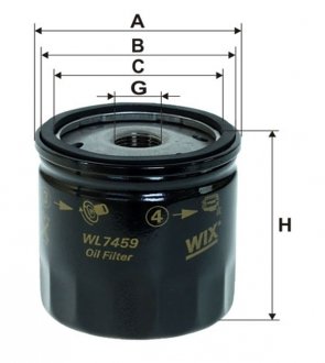 Фильтр масляный двигателя /629/1 (пр-во) WIX FILTERS WL7459 (фото 1)