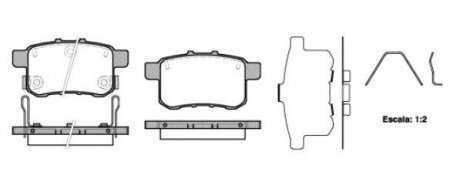 Колодки гальмівні диск. задн. (вир-во Remsa) Honda Accord 08>15 (P12323.12) WOKING P1232312 (фото 1)