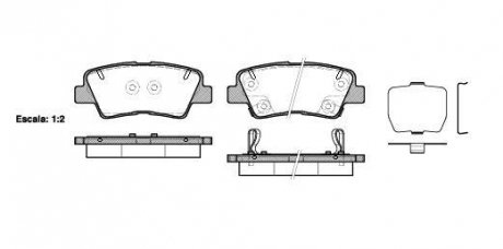 Колодки тормозные дисковые задние Hyundai Grandeur 2.4 11-,Hyundai Grandeur 3.0 11- WOKING P12623.02 (фото 1)
