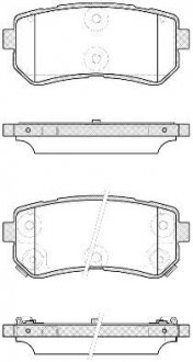 Колодки гальмівні диск. задн. (вир-во Remsa) Hyundai Ix20 1.4 10-,Hyundai Ix20 1.6 10- (P13093.42) WOKING P1309342 (фото 1)