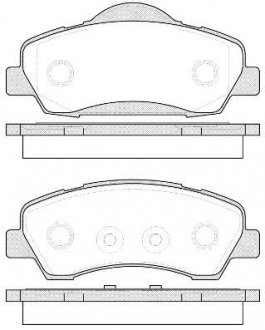 Колодки тормозные дисковые передние Citroen C4 cactus 1.2 14-,Citroen C-elysee 1.2 12- WOKING P14303.00 (фото 1)