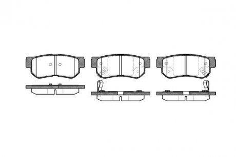 Колодки гальмівні диск. задн. (вир-во Remsa) Hyundai Santa Fe I, Tucson I, Sonata IV V, Ka Sportage II, Magentis I I WOKING P6463.02 (фото 1)