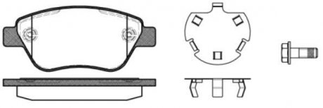 Колодки гальмівні диск. перед. (вир-во Remsa) Opel Corsa D / Fiat Doblo 01>10 (P9583.30) WOKING P958330 (фото 1)